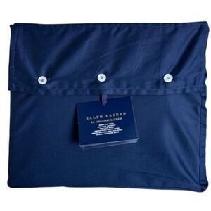 Ralph Lauren Home‎ Organic Sateen Queen Flat Sheet Polo Navy 624 Thread Count